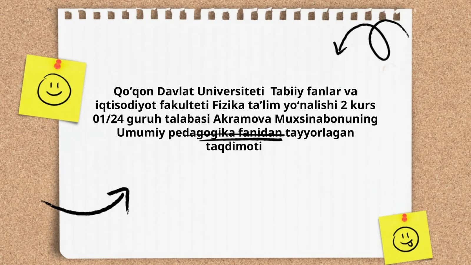 Akramova Muxsinabonunig Umumipedagogika fanidan tayyorlangan taqdimoti