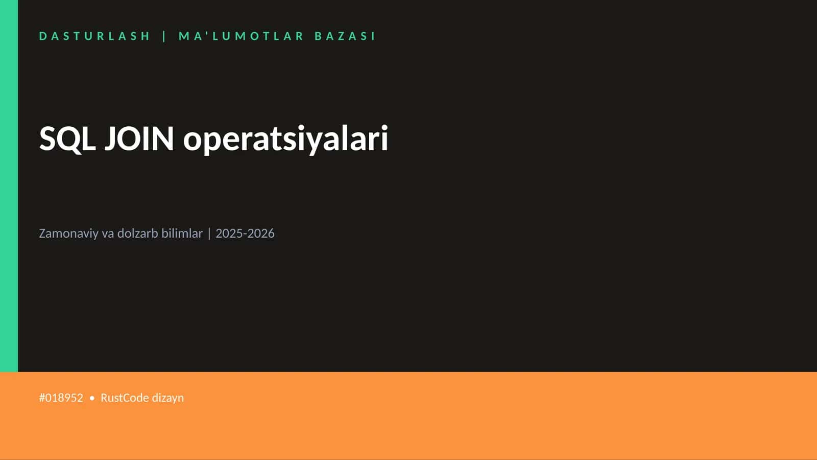 SQL JOIN operatsiyalari