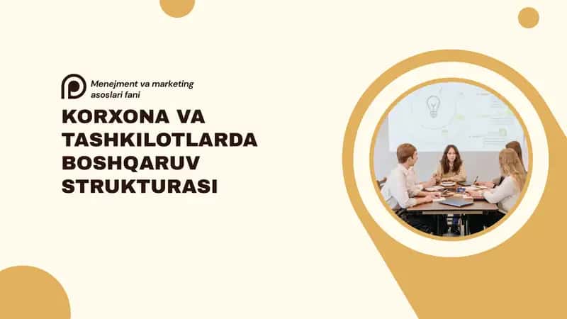 Korxona va tashkilotlarda boshqaruv strukturasi