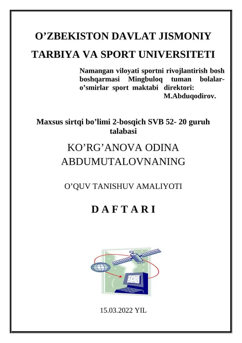 O’QUV TANISHUV AMALIYOTI