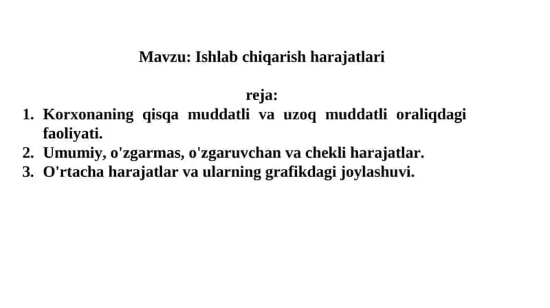 Ishlabchiqarish harajatlari