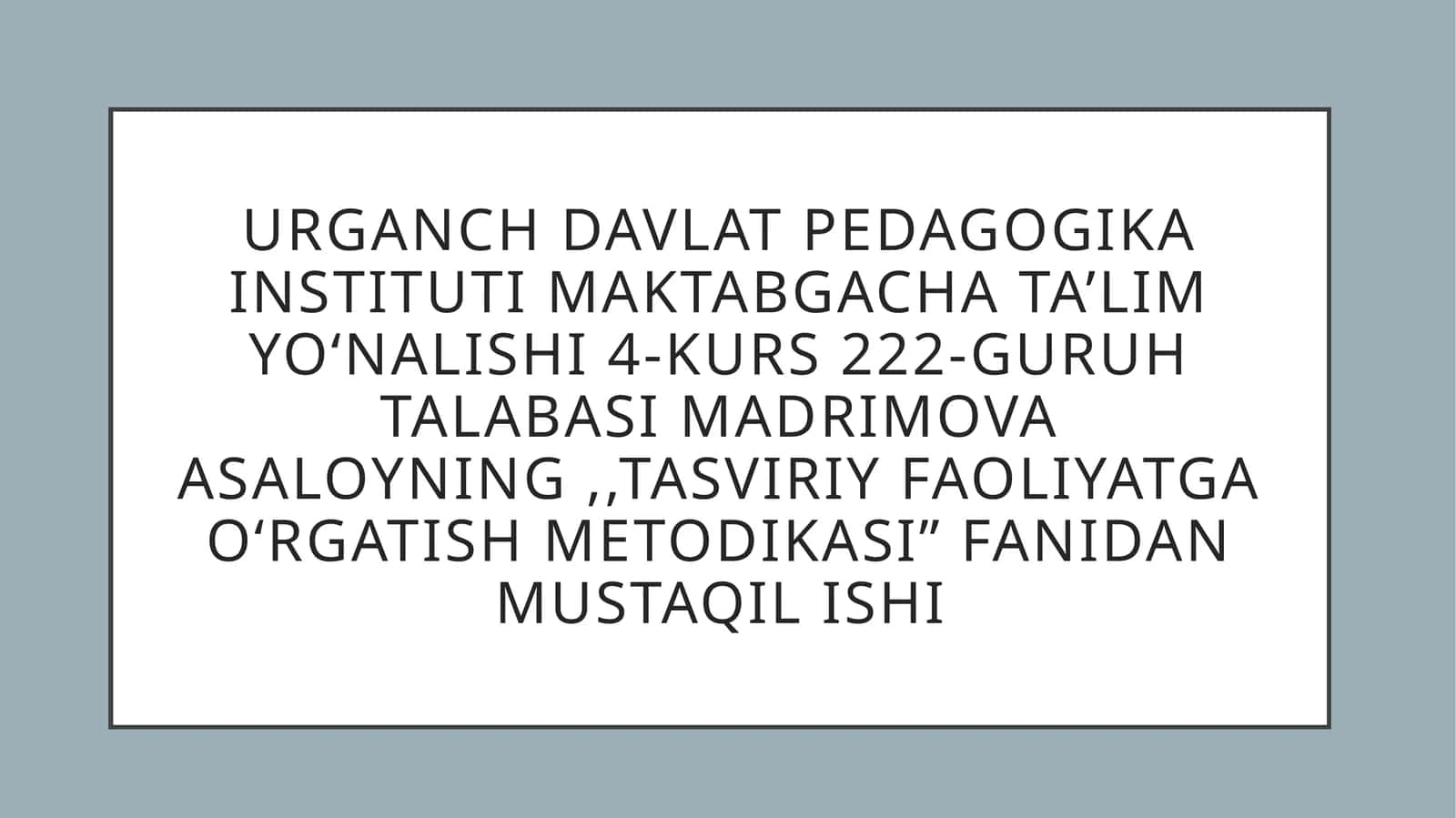 oʻrta guruh bolalariga predmetli rasm chizishni oʻrgatish