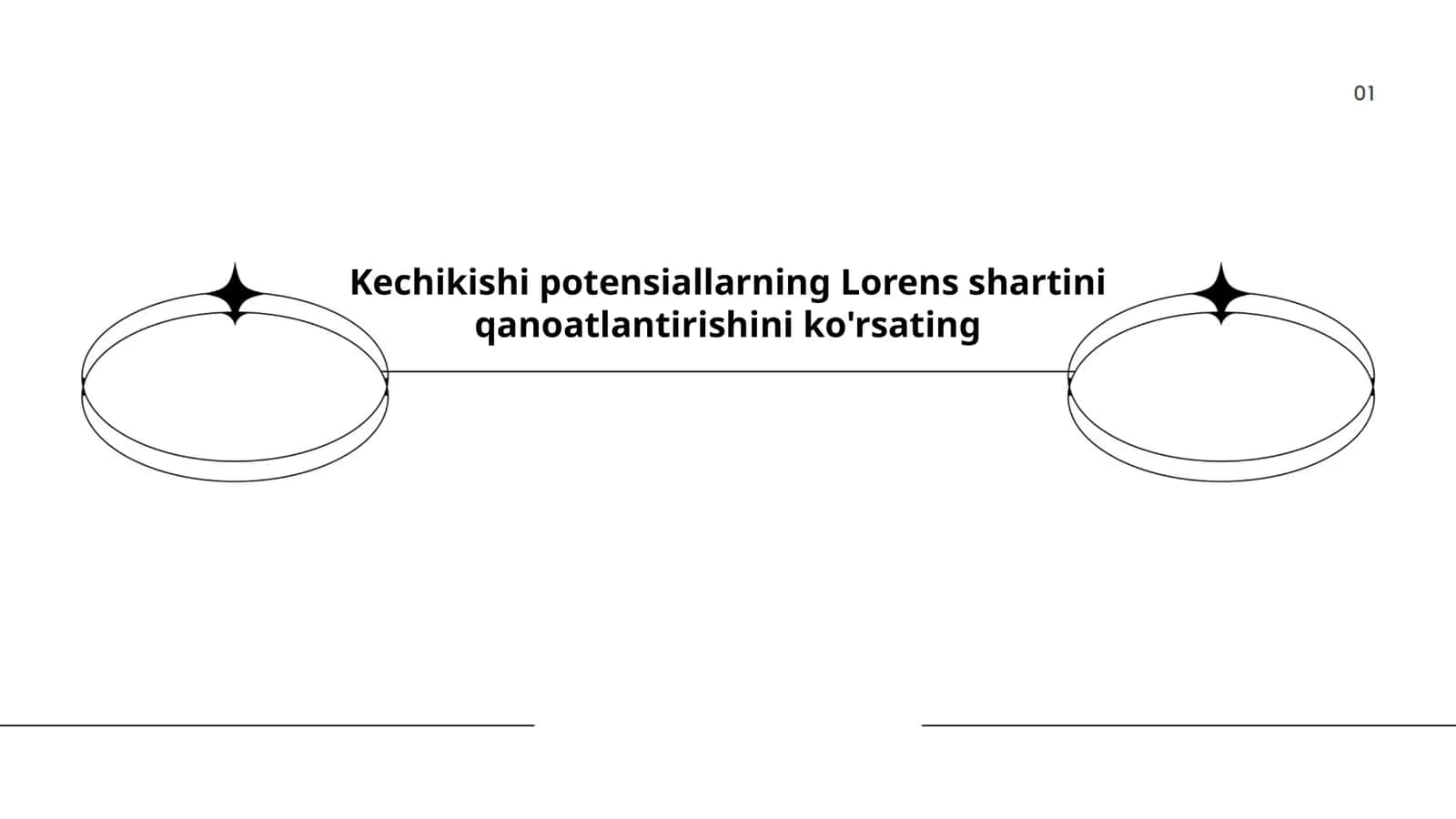 Kechikishi potensiallarning Lorens shartini qanoatlantirishini ko'rsating