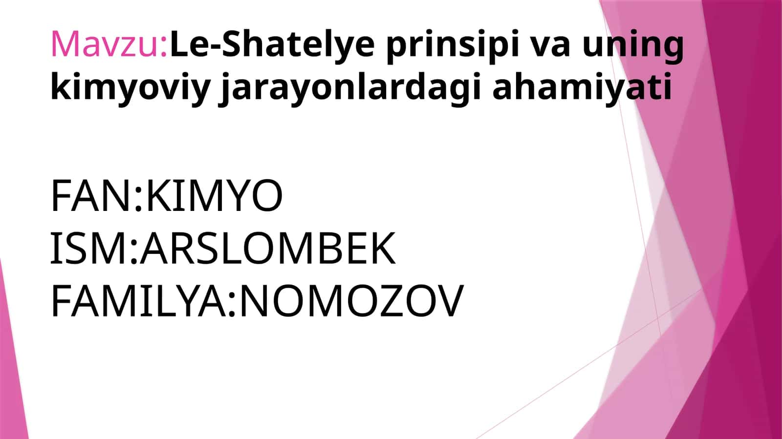 Le-Shatelyeprinsipivauningkimyoviyjarayonlardagiahamiyati