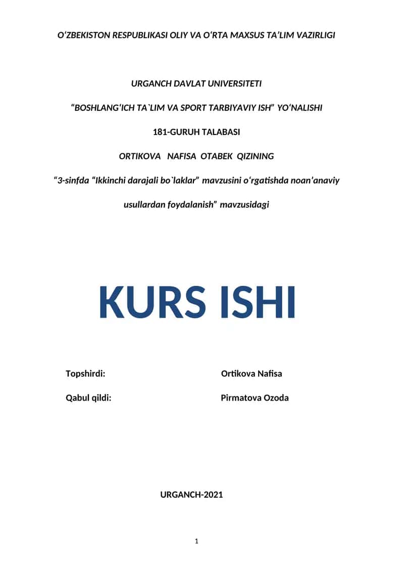 Ikkinchi darajali bo‘laklar