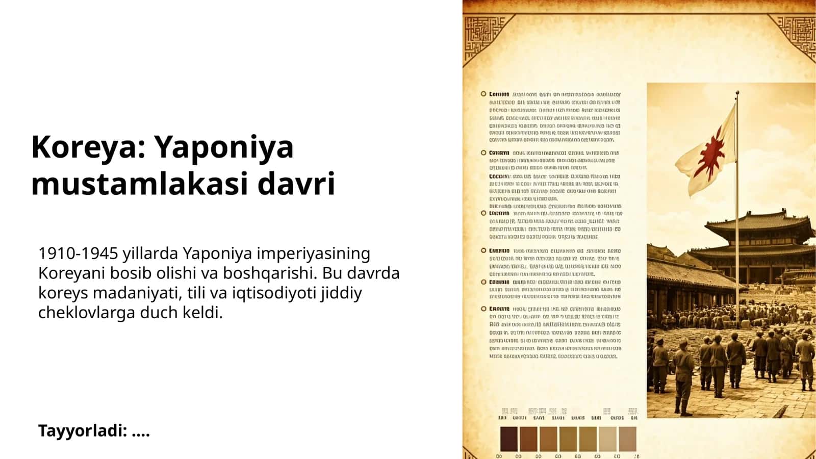 Koreya: Yaponiya mustamlakasi davri