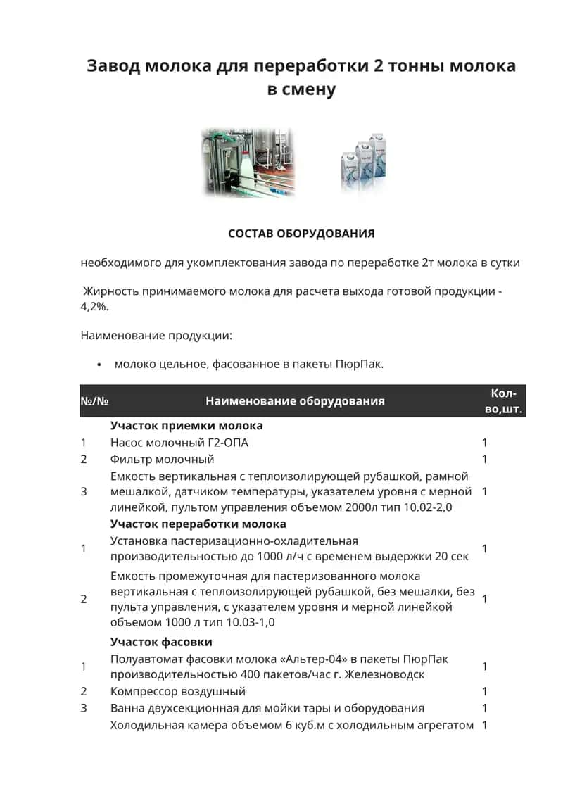 Завод молока для переработки