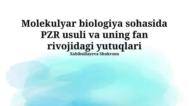 PCR texnologiyasi