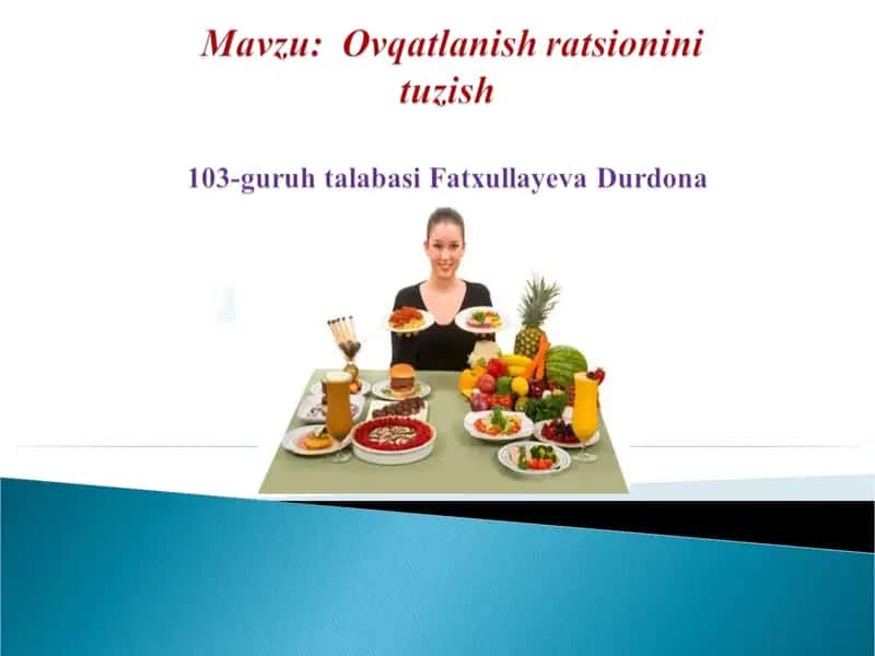 Asosiy oziq moddalar va ularning organizmda tutgan o`rni