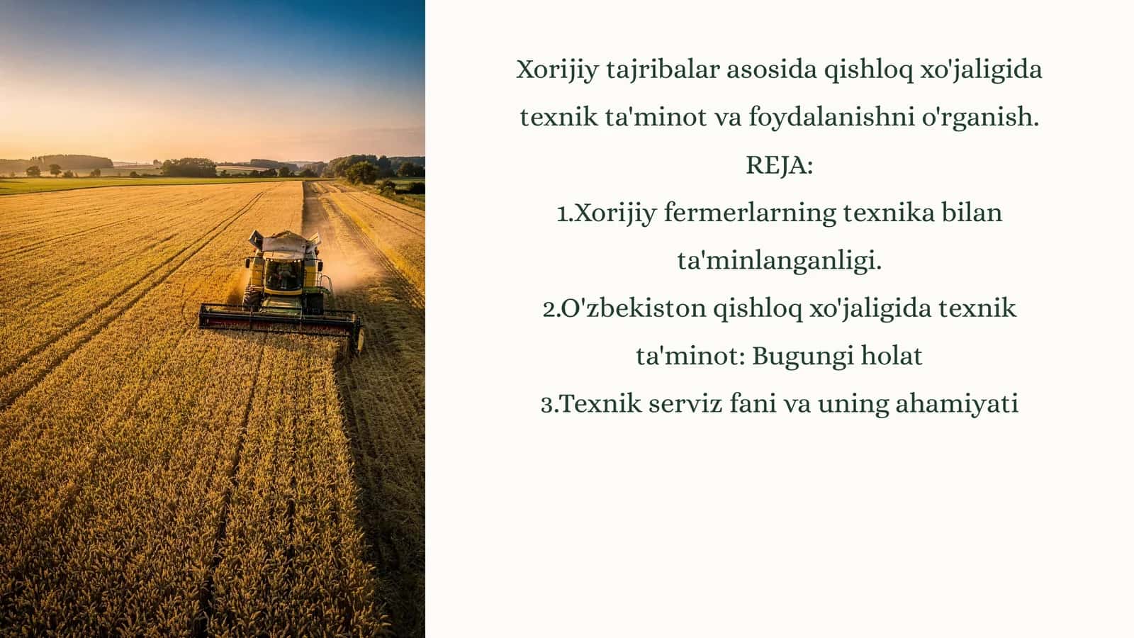 Jahon qishloq xo'jaligida texnik innovatsiyalar: Global tendensiyalar