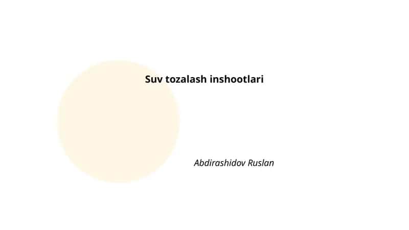 Suv tozalash inshootlari