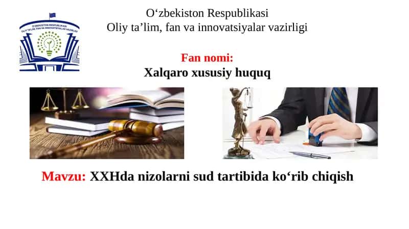 Nizolarni sud tartibida ko‘rib chiqish