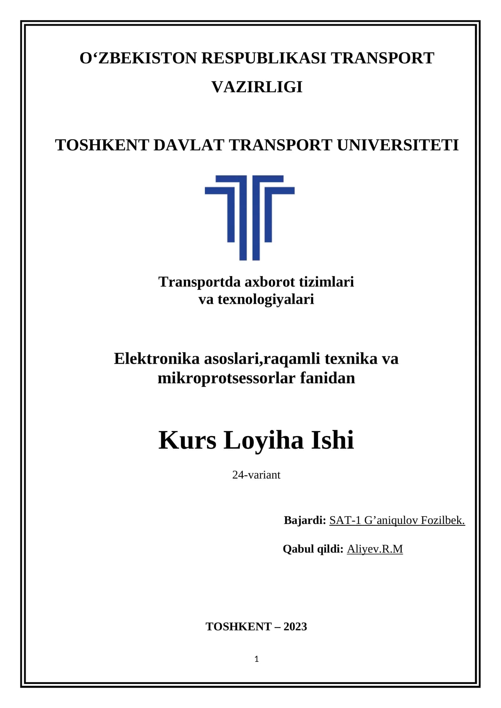 Kurs Loyiha Ishi 24-variant