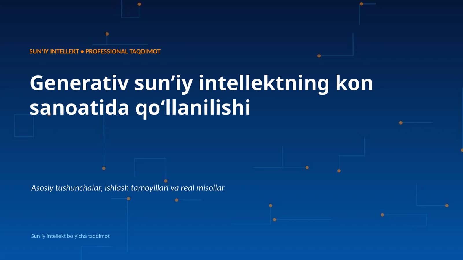 Generativ sunʼiy intellektning kon sanoatida qoʻllanilishi
