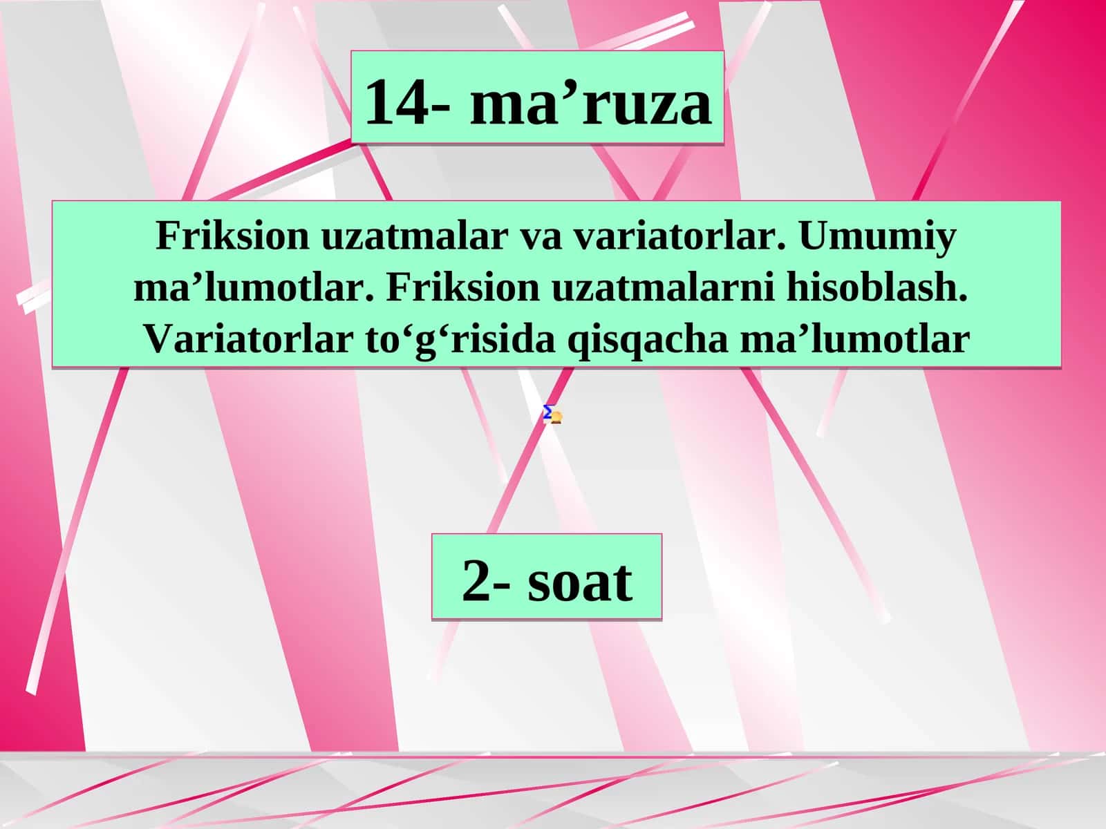 Friksion uzatmalar va variatorlar. Umumiy ma’lumotlar. Friksion uzatmalarni hisoblash. Variatorlar to‘g‘risida qisqacha ma’lumotlar