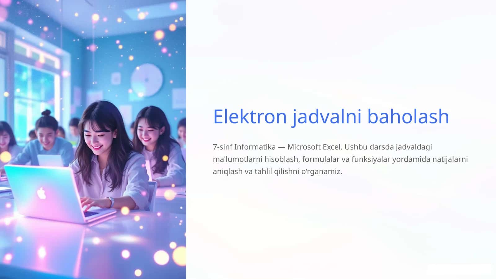 Elektron jadvalni baholash