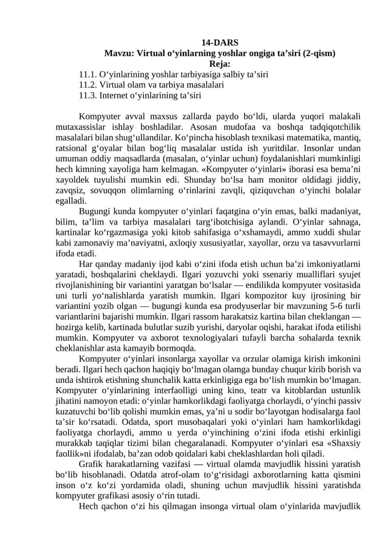 Kompyuter o‘yinlari