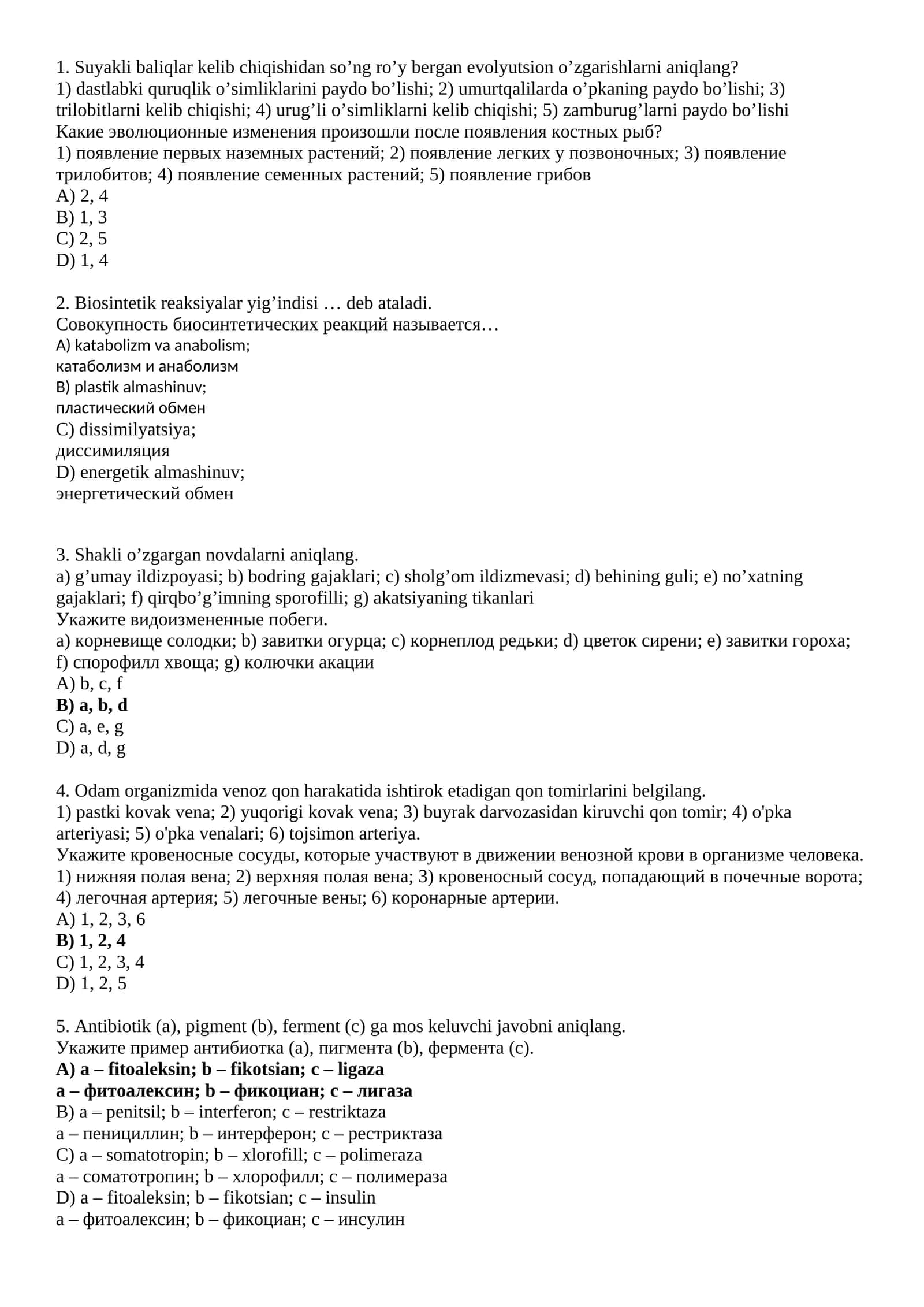 Evolyutsion o'zgarishlar