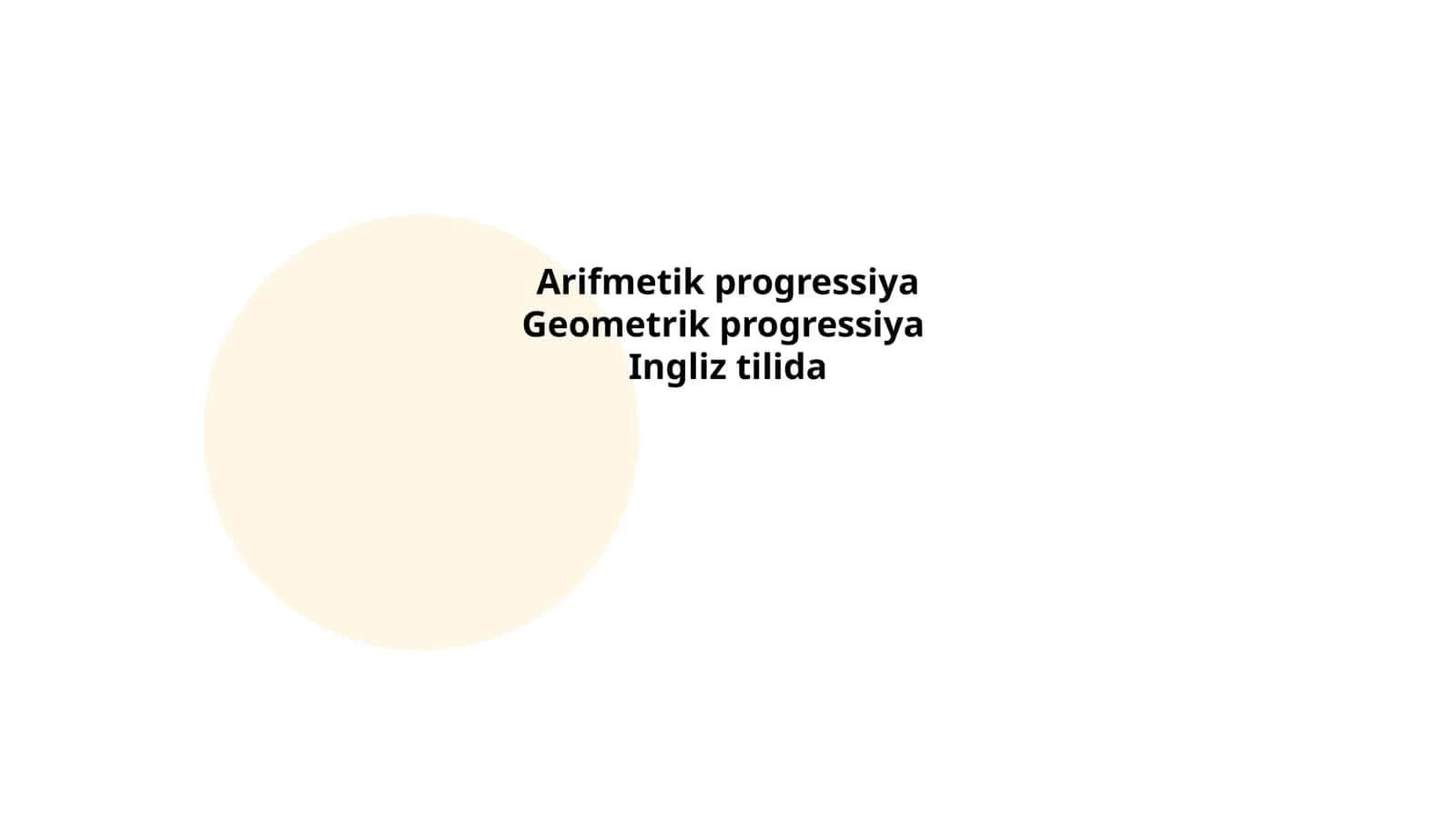 Arifmetik progressiya