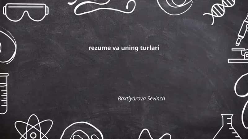 Rezume va uning turlari