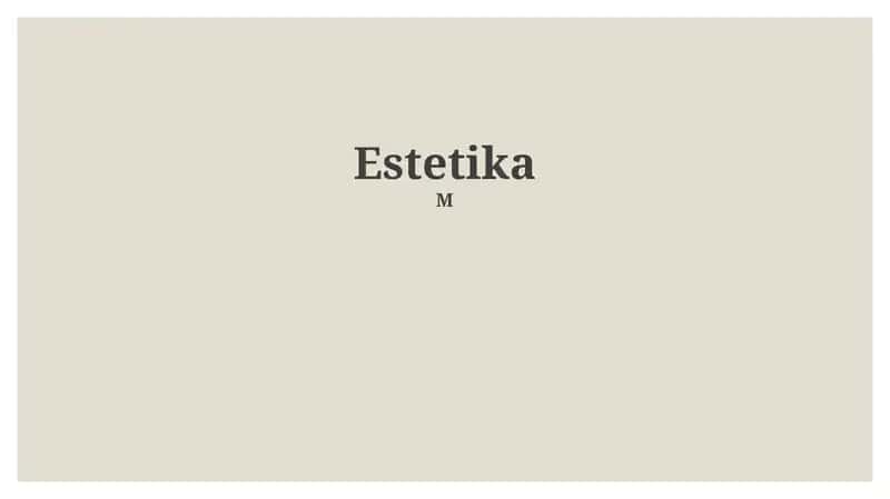 Estetika