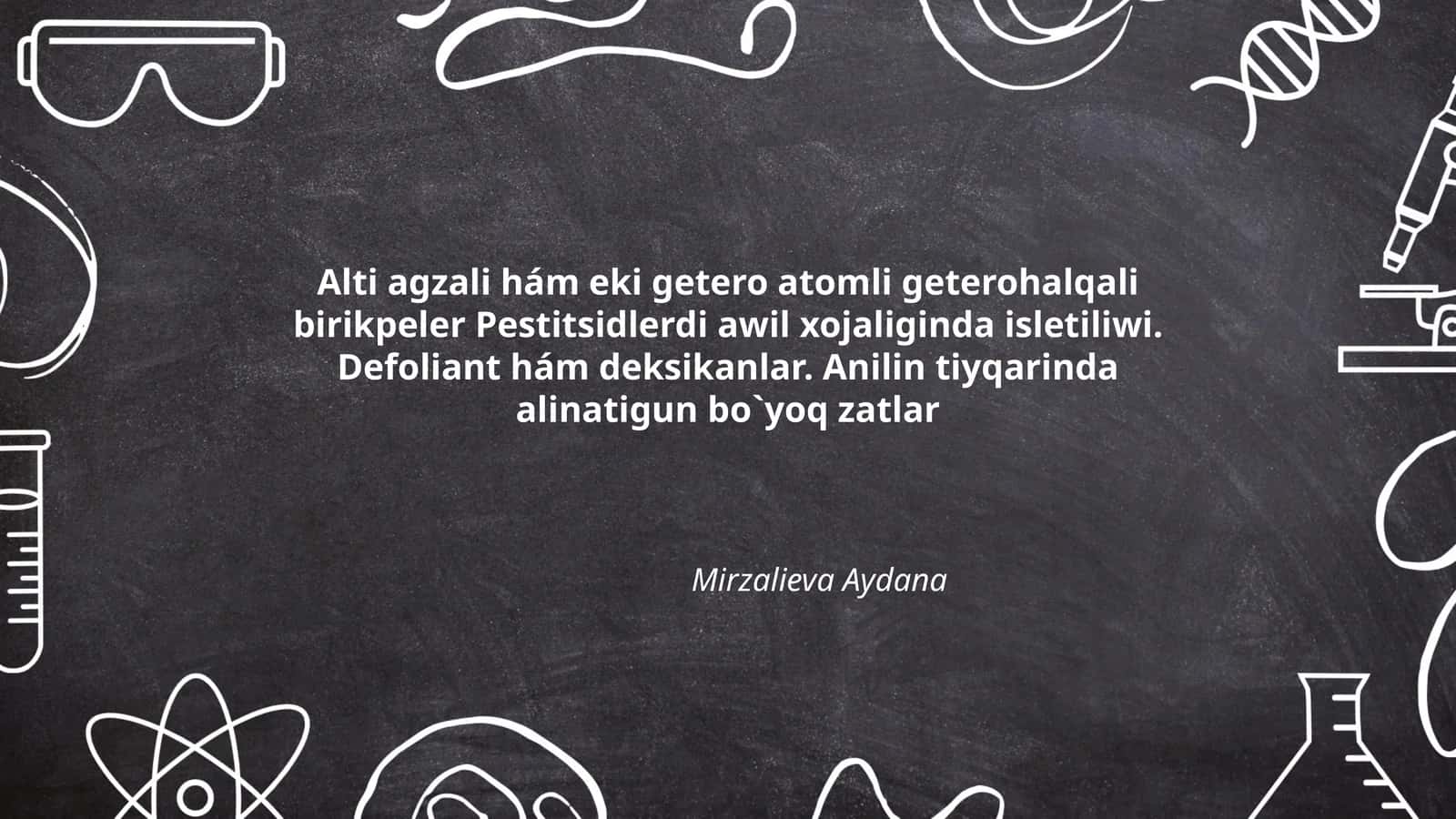 Alti agzali hám eki getero atomli geterohalqali birikpeler Pestitsidlerdi