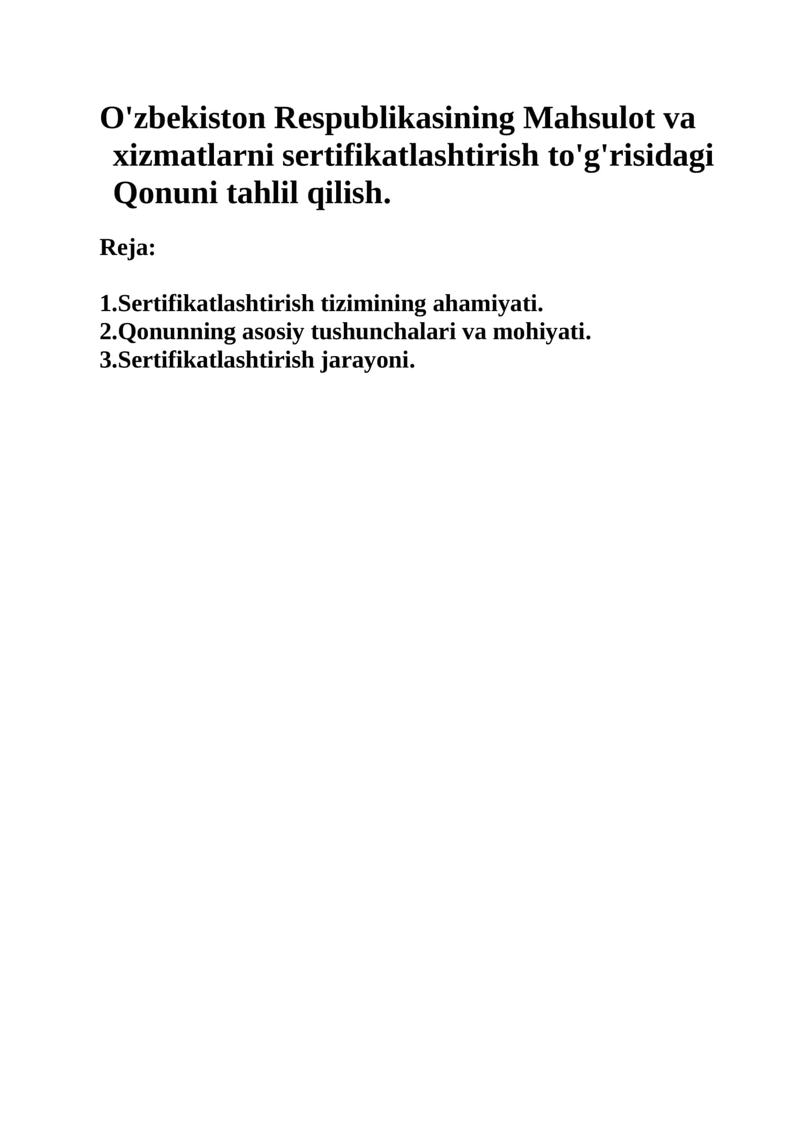 Sertifikatlashtirish tizimi
