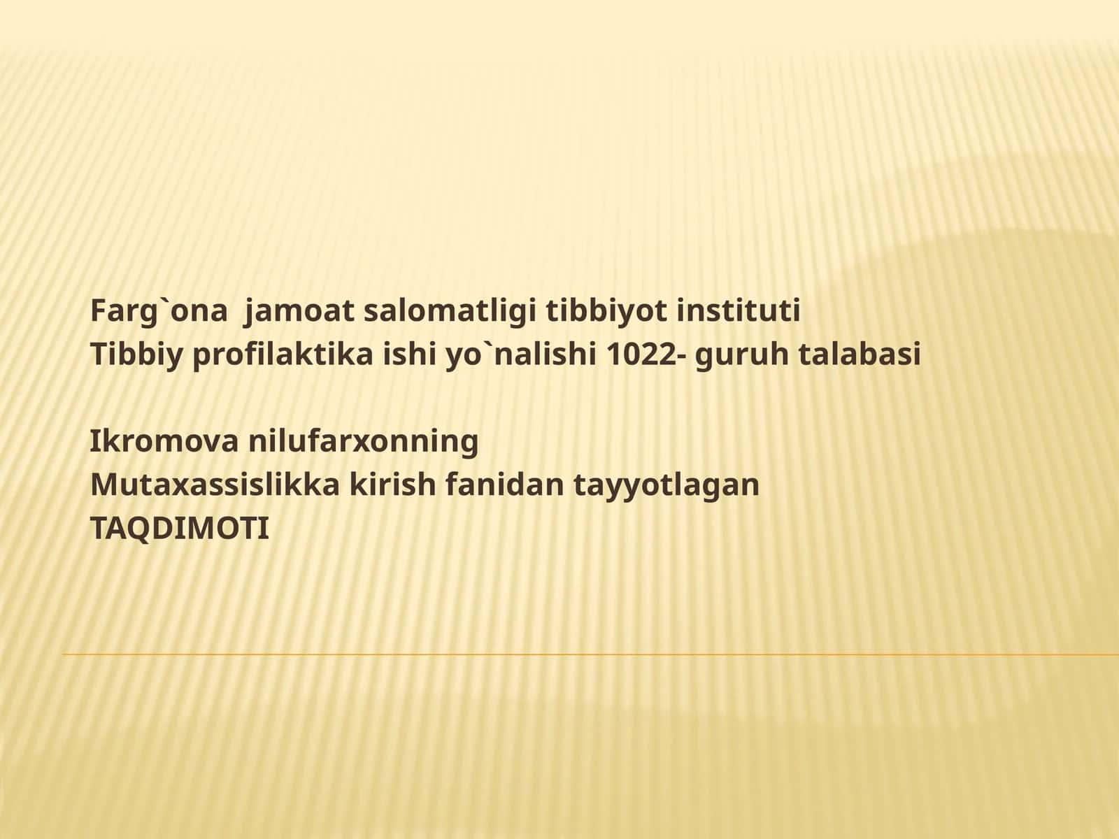 Ovqatlanish gigiyenasi haqida umumiy tushuncha
