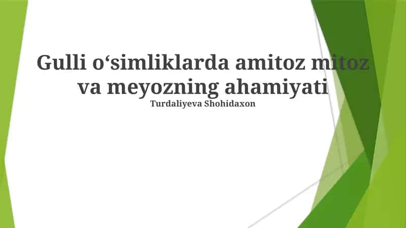O'simliklarda Amitoz, Mitoz va Meyoz Ahamiyati