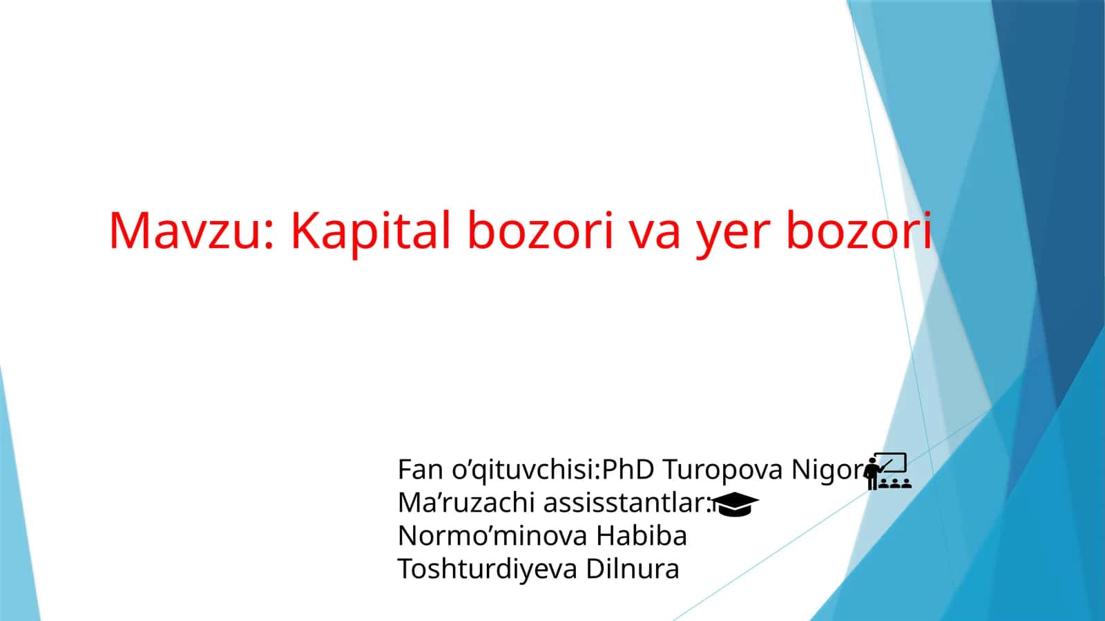 Kapital bozori va yer bozori