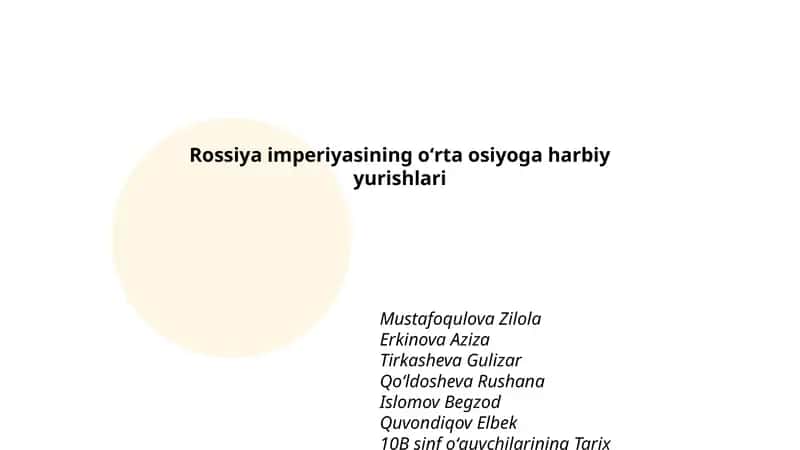Rossiya imperiyasining oʻrta osiyoga harbiy yurishlari