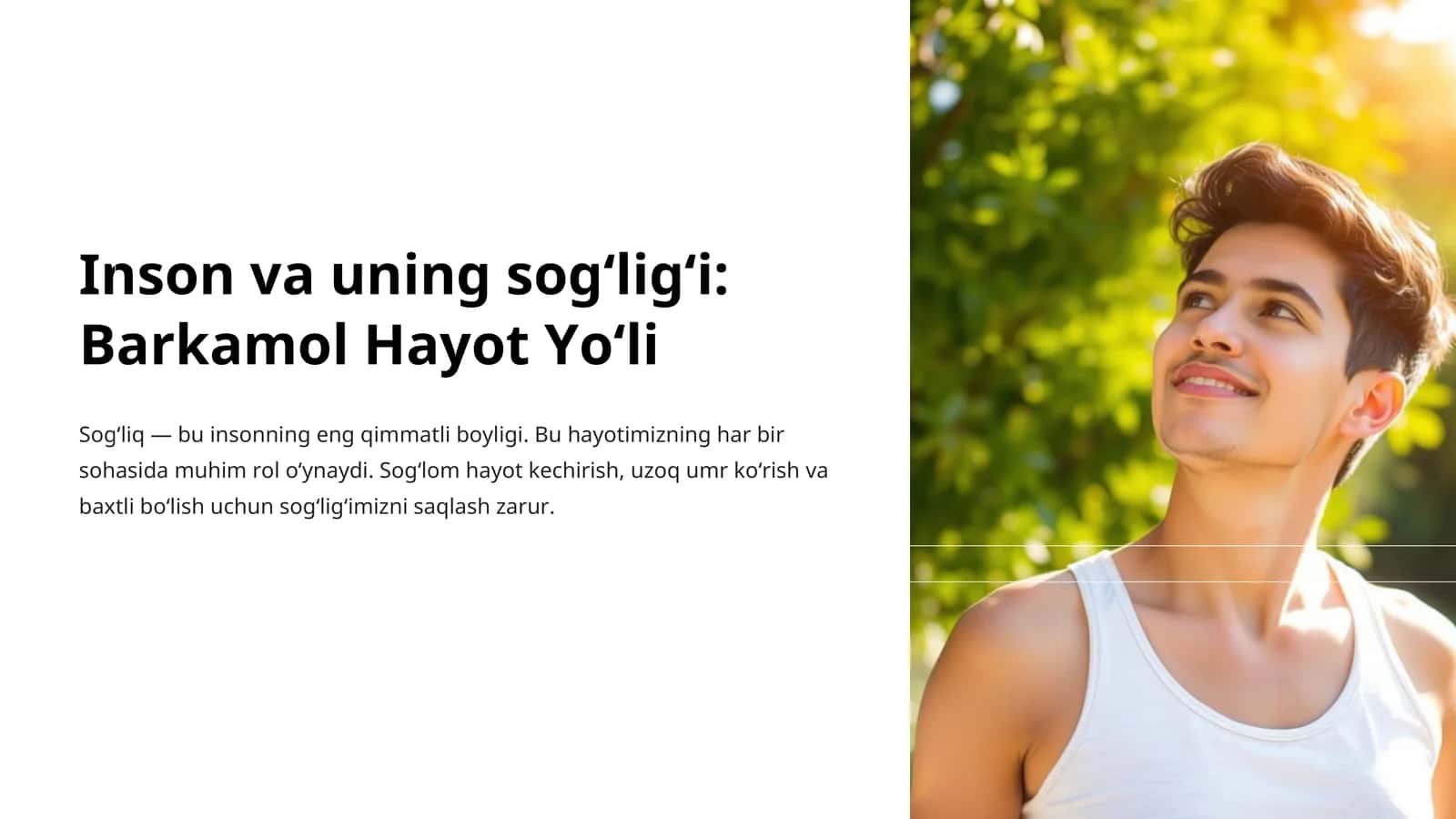 Inson va uning sogʻligʻi: Barkamol Hayot Yoʻli