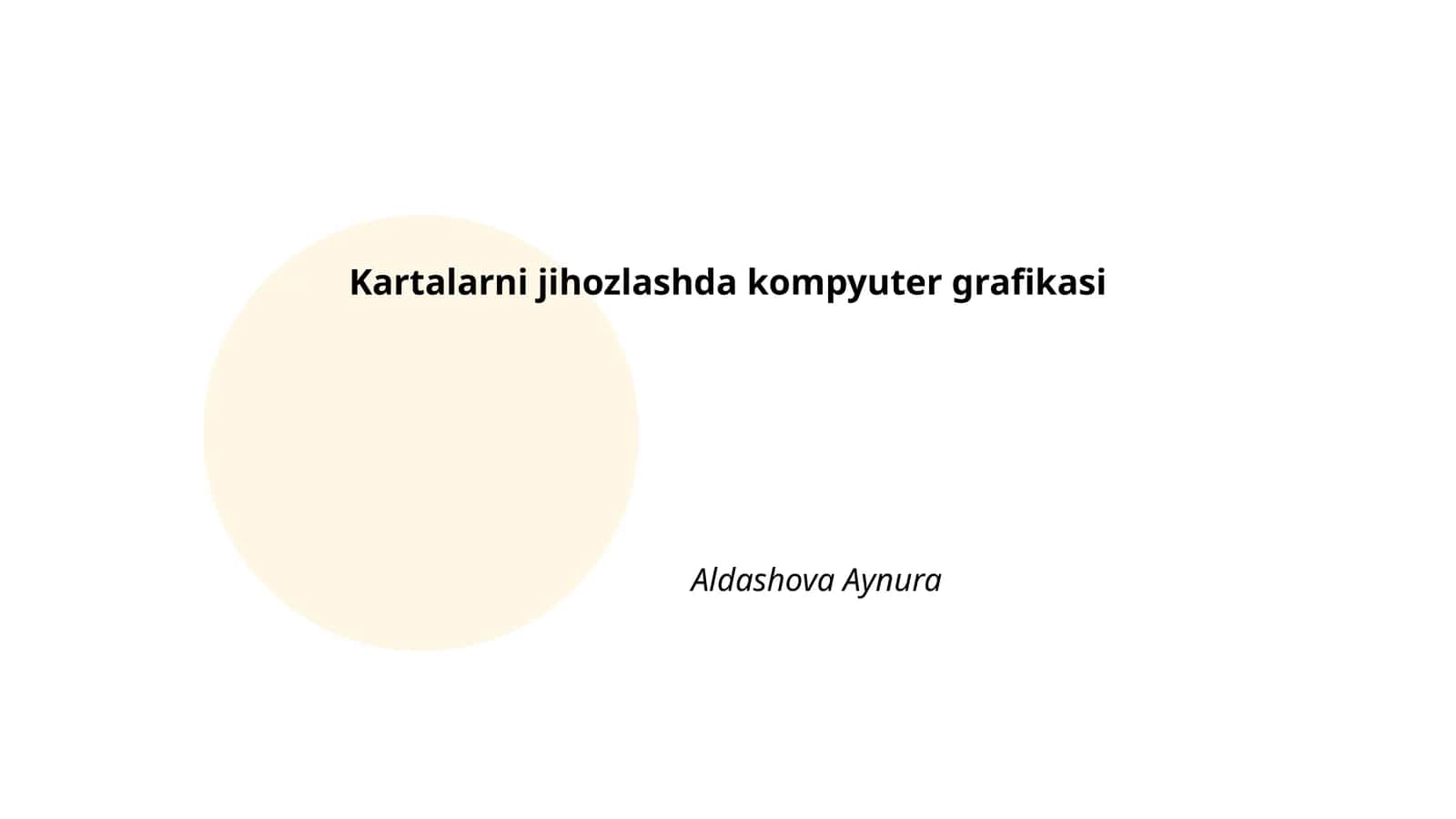 Kartalarni jihozlashda kompyuter grafikasi