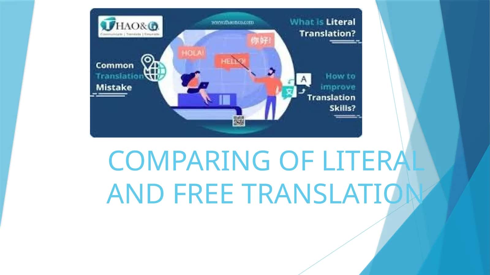 Comparing of Literal and Free Translation