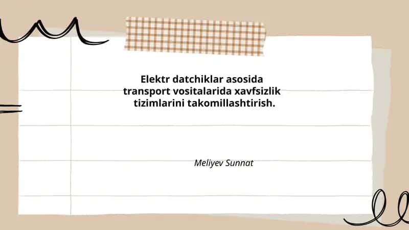 Elektr datchiklar asosida