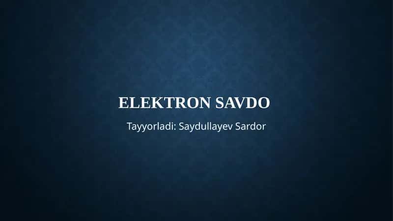 Elektronsavdo