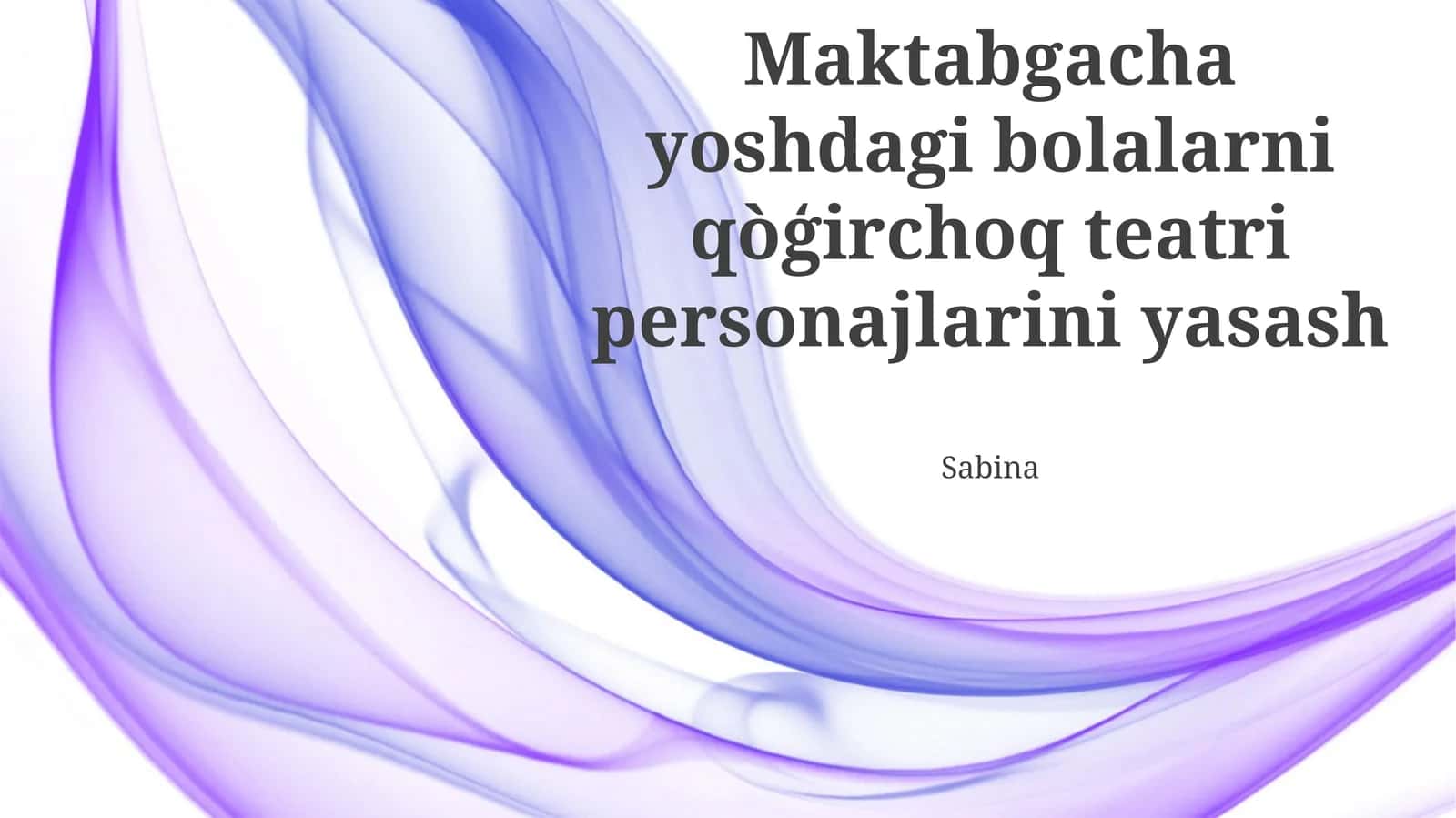 Qo'g'irchoq teatrini yaratish