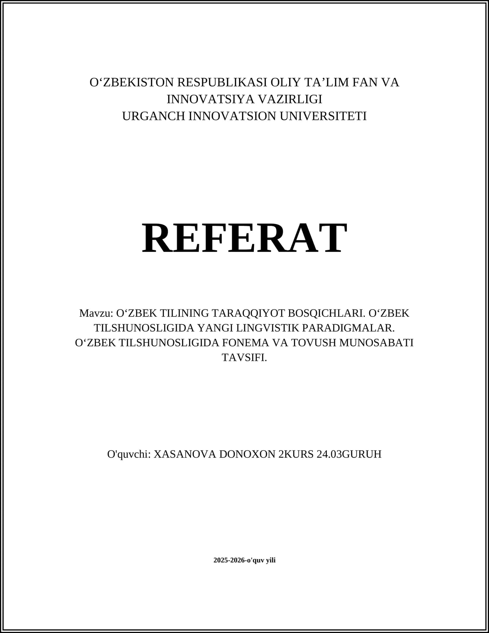 Oʻzbek Tili Tarixi Bosqichlari