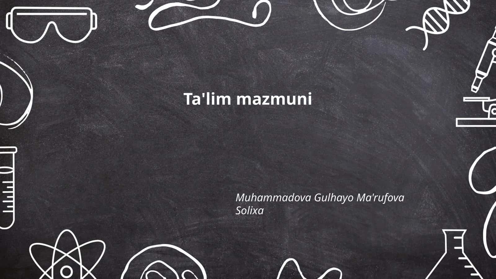 Ta'lim mazmuni