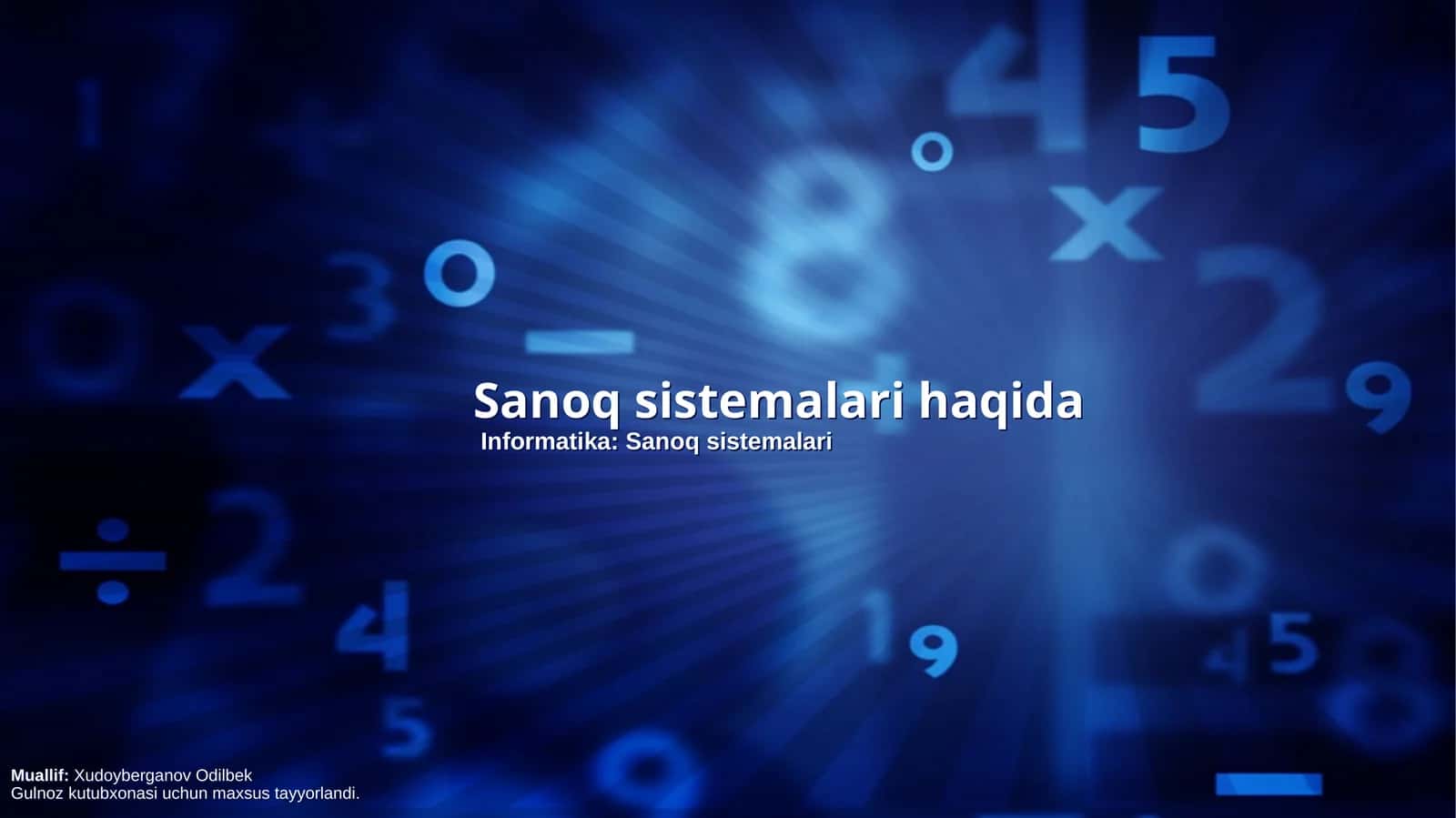 Informatika: Sanoq sistemalari