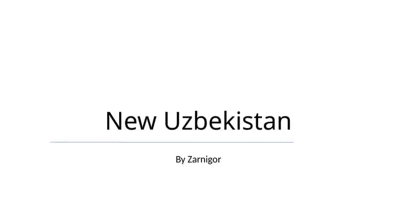 Economic Reforms in Uzbekistan