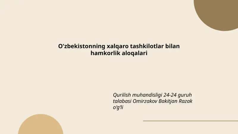 O'zbekiston va Birlashgan Millatlar Tashkiloti