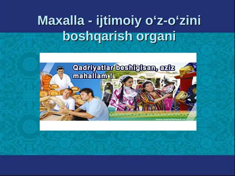 Mahalla - ijtimoiy oʻz-oʻzini boshqarish organi