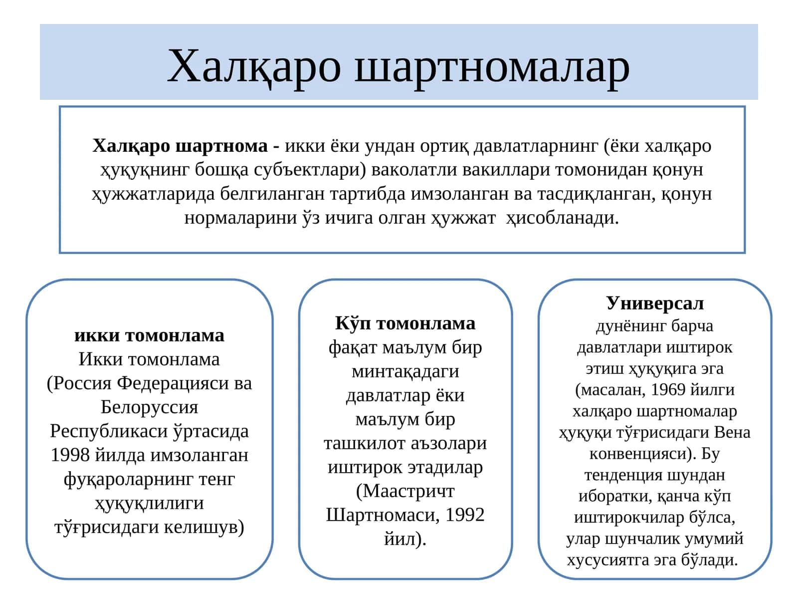 Халқаро шартномалар