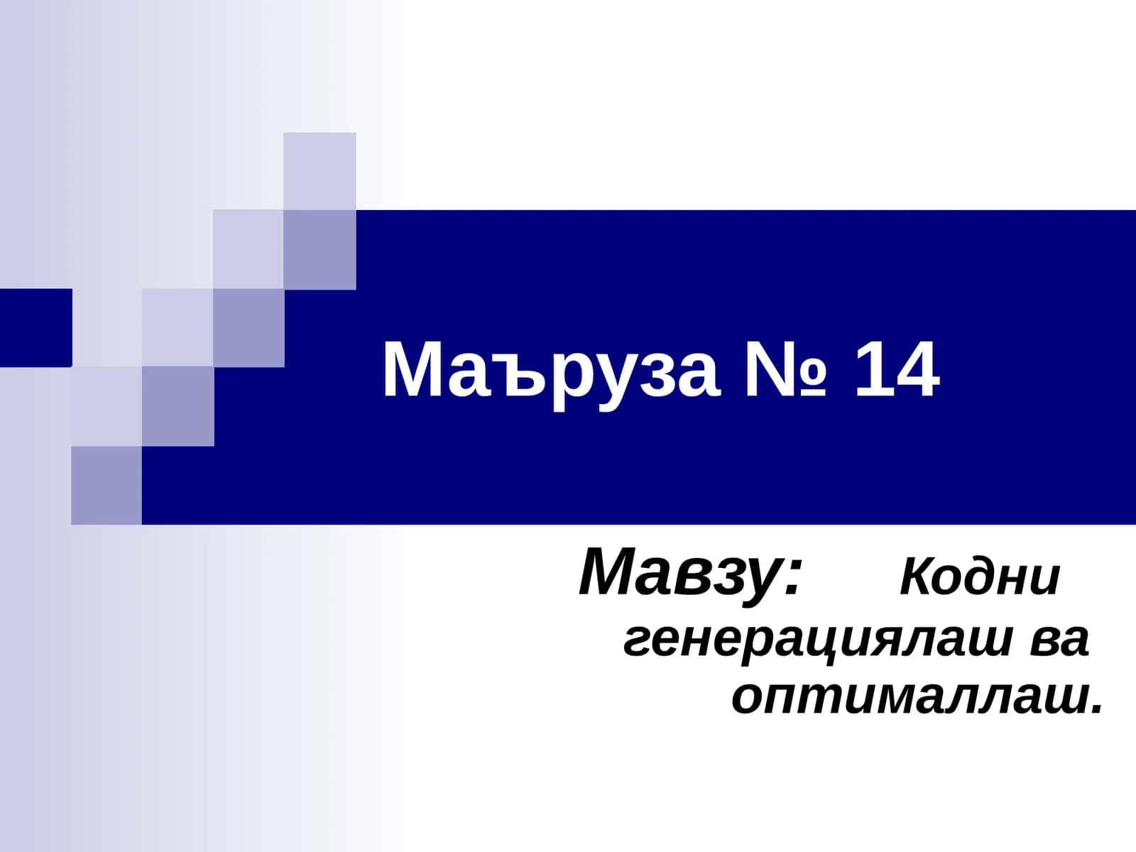 dastur kodini optimallashtirish