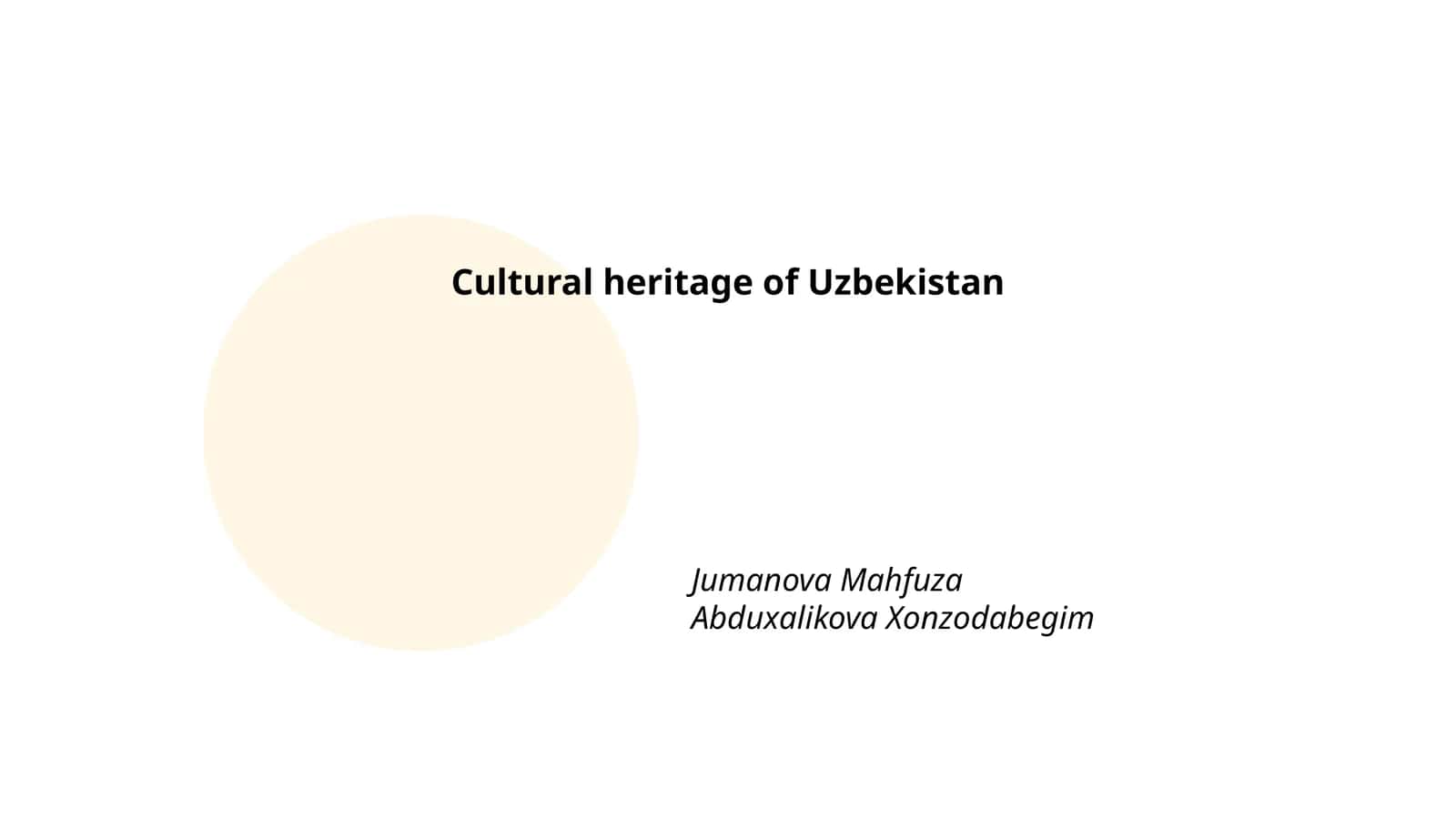 Cultural heritage of Uzbekistan