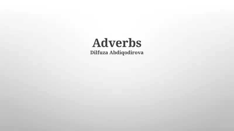 Adverbs