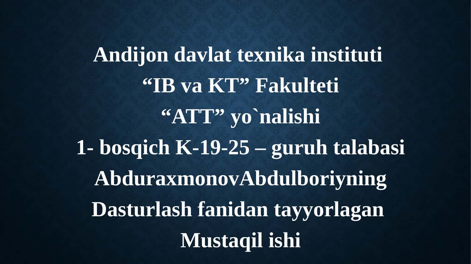 Fayllar bilan ishlash ma'noni o'rganish