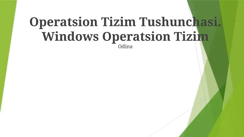 Operatsion Tizim Tushunchasi