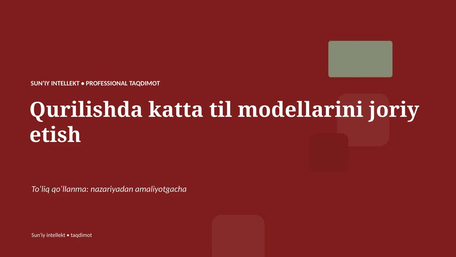 SUN'IY INTELLEKT • PROFESSIONAL TAQDIMOT